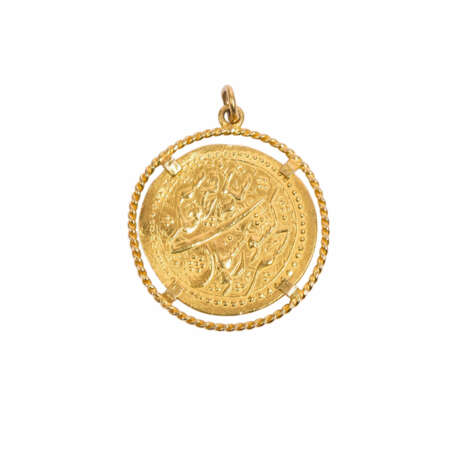 Islam - Goldmünze 19.Jh., gefasst als Anhänger in 716er Gold (Materialtest), - photo 2
