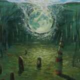 picture “Falling moon”, Oil on canvas, Surrealism, philosophical theme, Ukraine, 2022 - photo 2
