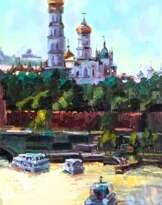 Вид на Московский Кремль летним днем Вид на Московский Кремль летним днем