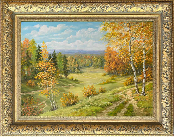 картина ЛЕТО (в двух рамках) Karton Ölfarbe Klassizismus Landschaftsmalerei Ukraine 2006 - Foto 6