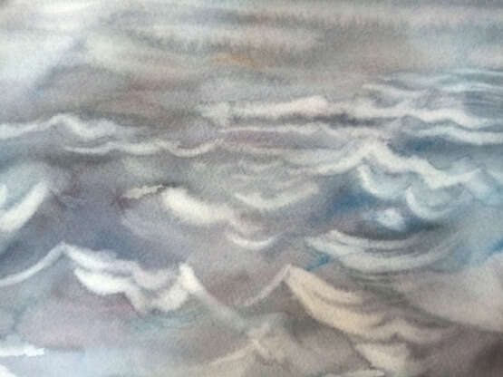 Морской пейзаж "Северная бухта" Watercolor paper Watercolor Impressionism Landscape painting Russia 2021 - photo 4