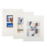 SIEBER, FRIEDRICH (1925-2002), 3 Farbsiebdrucke "Abstrakte Kompositionen": - Foto 1