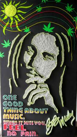 Bob Marley Naturholz Gemischte Technik 2017 - Foto 1