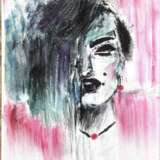 Грустная женщина масляная краска холст Oil paint Abstract art Абстрактное изображение Armenia 2021 - photo 1