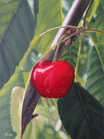 Oil painting "Cherry" Холст на подрамнике Масло на холсте Ботаническая живопись Украина 2022 г. - фото 1