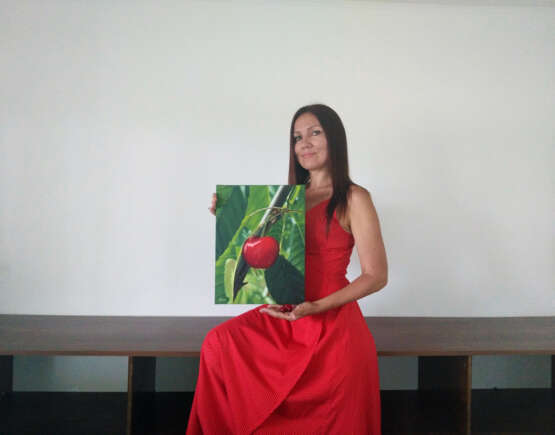 Oil painting "Cherry" Холст на подрамнике Масло на холсте Ботаническая живопись Украина 2022 г. - фото 4