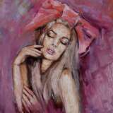 Pink Bow Öl auf Leinwand Pop Art Porträt Europa 2022 - Foto 1