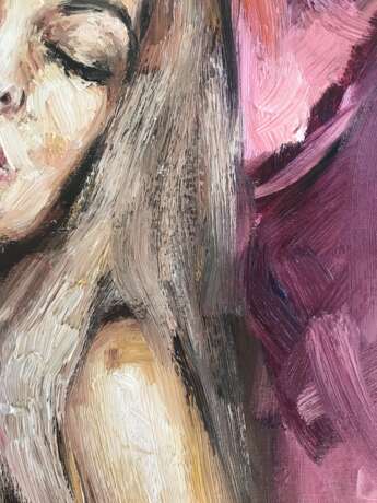 Pink Bow Öl auf Leinwand Pop Art Porträt Europa 2022 - Foto 3