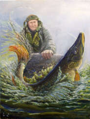 Портрет друга-рыбака в подарок
