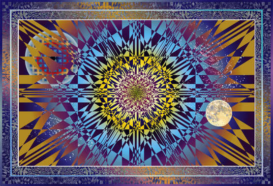 ЗолоТень — модель Большого взрыва Бумага Компьютерная графика Абстракционизм Мифологическая живопись 1999 г. - фото 1