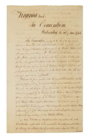 The United States Constitution and the Bill of Rights | An official record of Virginia's ratification, containing the nucleus of the Bill of Rights - photo 1