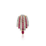 CARTIER RUBY AND DIAMOND CLIP BROOCH - Foto 1