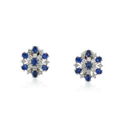 SAPPHIRE AND DIAMOND EARRINGS