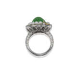 JADEITE, CULTURED PEARLS, COLOURED SAPPHIRE AND DIAMOND RING - photo 2