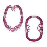 TWO RUBY AND DIAMOND NECKLACES - Foto 1