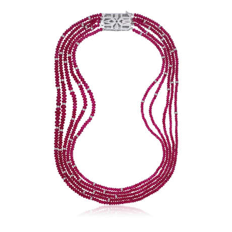 TWO RUBY AND DIAMOND NECKLACES - photo 2