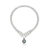 CULTURED PEARL AND DIAMOND PENDENT NECKLACE - photo 2