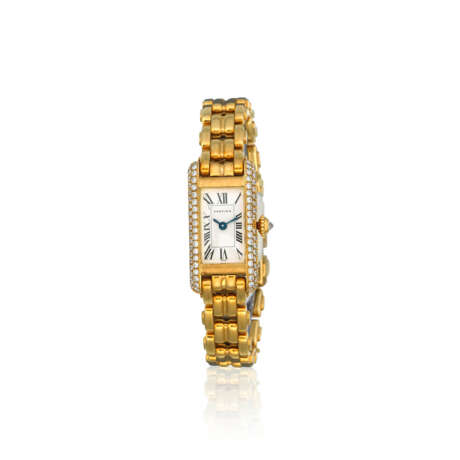 CARTIER 'TANK AMERICAINE' DIAMOND AND GOLD WRISTWATCH - Foto 1