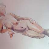 Лежащая обнаженная Paper Watercolor Impressionism Nude art Russia 2021 - photo 1