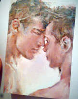 Aceo, oil, gay art,sexy man portrait Aceo, oil, gay art,sexy man portrait