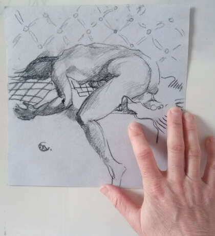 Zeichnung „Рисунок обнаженной модели Отчаяние“, Papier, уголь, Realismus, Genre Nude, Russland, 2021 - Foto 4