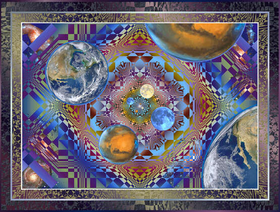 “The designer of space systems — Incubator planets” Paper Computer graphics Abstractionism Mythological 2013 - photo 1