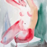 Модель Paper Watercolor Expressionism Nude art Russia 2021 - photo 2