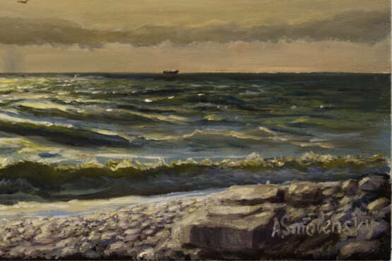 Ölgemälde „Море, солнце, облака картина маслом.“, Leinwand auf dem Hilfsrahmen, Öl, Impressionismus, Landschaftsmalerei, Russland, 2022 - Foto 2