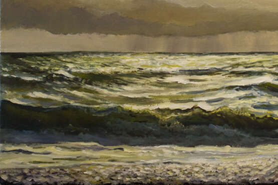 Ölgemälde „Море, солнце, облака картина маслом.“, Leinwand auf dem Hilfsrahmen, Öl, Impressionismus, Landschaftsmalerei, Russland, 2022 - Foto 3