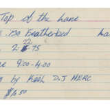 THREE INDEX CARD INVITATIONS INCLUDING TWO FOR A 1975 KOOL HERC PARTY - фото 2