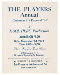 A FLYER FOR A KOOL HERC PRODUCTION AT "THE PLAYERS ANNUAL CHRISTMAS EVE DANCE OF '74'" AT THE TWI-LITE ZONE