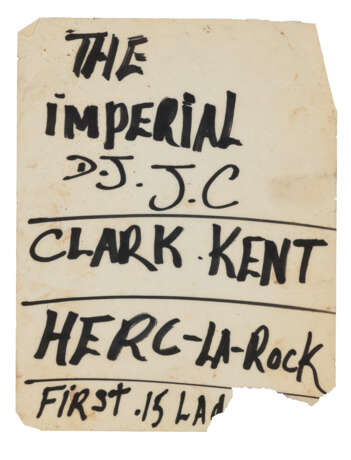 THE IMPERIAL DJ JC, CLARK KENT, AND HERC-LA-ROCK EARLY HIP HOP FLYER - фото 1