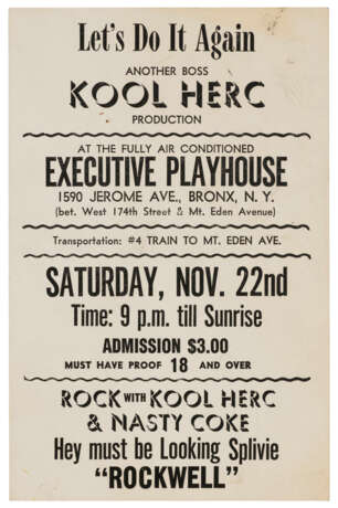 A COLLECTION OF FLYERS FOR DJ KOOL HERC AND OTHER EPHEMERA - photo 3