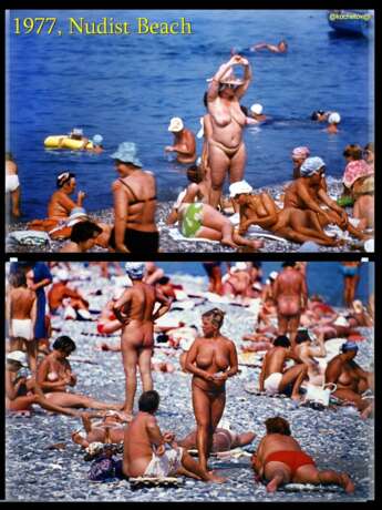 Нудистский пляж Фотобумага Пленочная фотография Цветное фото Репортаж 1977 г. - фото 1