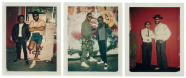 A GROUP OF THREE POLAROID PORTRAITS: DJ KOOL HERC AND GRAND MIXER DST AT THE SPIDER CLUB; DJ KOOL HERC AND BOW AT BOSTON ROAD AND FISH AVENUE; AND DJ KOOL HERC AND CLARK KENT AT T-CONNECTION