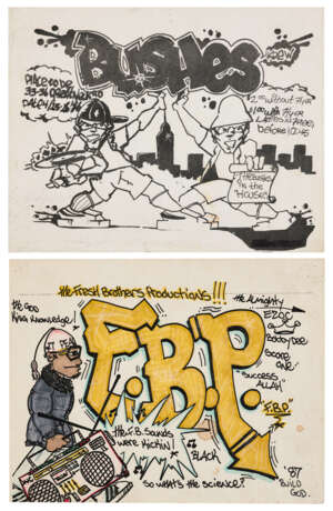 HAND DRAWN FLYER FOR F.B.P. AND PRINTED FLYER FOR BUSHES - photo 1