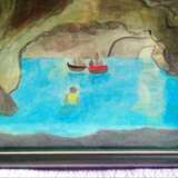 Картина акрилом "В гроте". Watercolor paper Acrylic on paper Абстракционный пейзаж Marine art Russia 2022 - photo 2