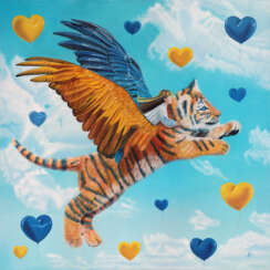 Oil painting «Winged tiger cub»