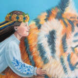 Oil painting «Winged tiger cub» холст льняной Масло Картина маслом Сказочно-былинный жанр Украина 2022 г. - фото 2