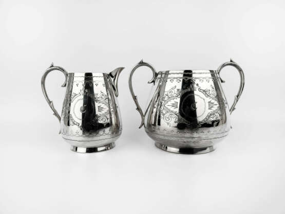 Чайное трио, Thomas Smith & Son, Silver plated metal, Англия, 1860 - photo 2
