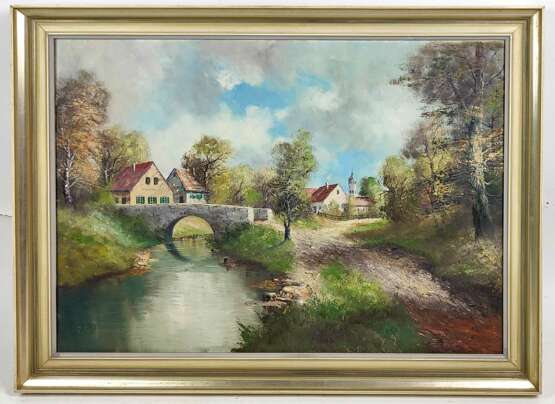 ländlisches Idyll mit Brücke - Frühmesser, Josef - Foto 1