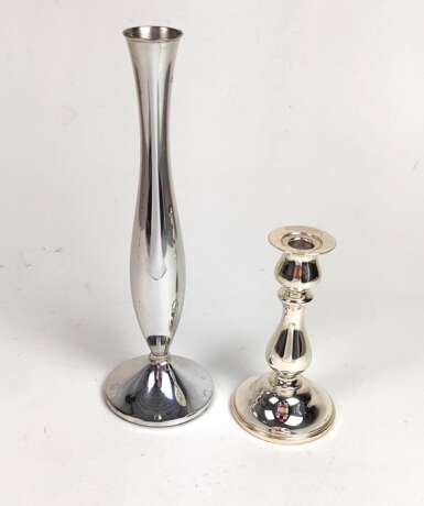 Silber Leuchter und Vase - Foto 1