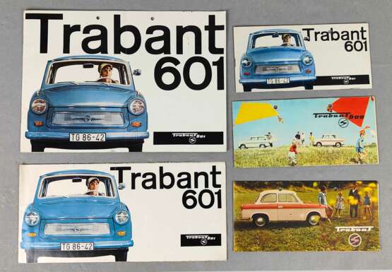 5 Trabant 600 und 601 Prospekte 1950/60er Jahre - Foto 1
