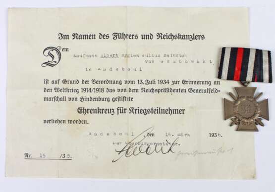 Ehrenkreuz für Frontkämpfer u.a. - фото 1