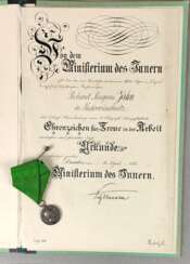 MdI Ehrenzeichen für Treue in der Arbeit mit Urkunde 1911