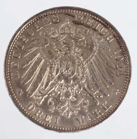 3 Mark Friedrich II Grossherzog von Baden 1911G - photo 2