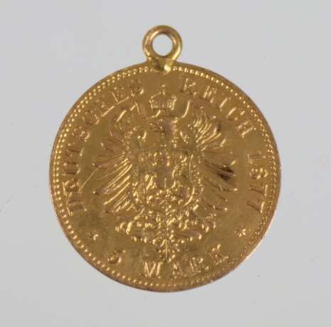 Gold - 5 Mark Albert von Sachsen 1877 E - photo 2