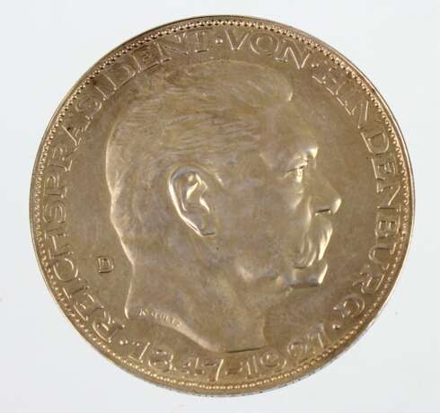 Silbermedaille Reichspräsident von Hindenburg 1847-1927 - Foto 1
