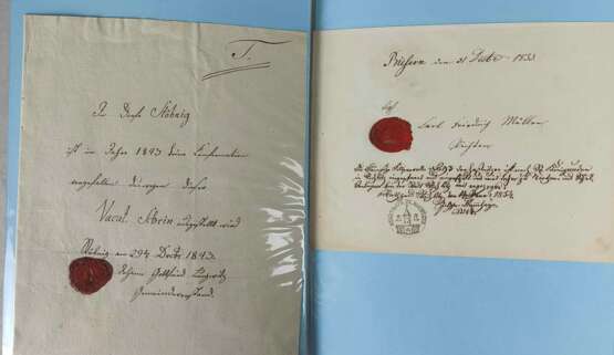 13 amtliche Hand-Schreiben sächsischer Orte 1721/1865 - Foto 4