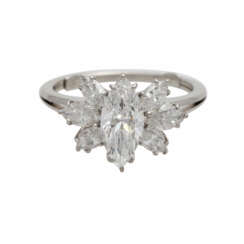 Ring mit Navette-Diamant von ca. 1,5 ct,